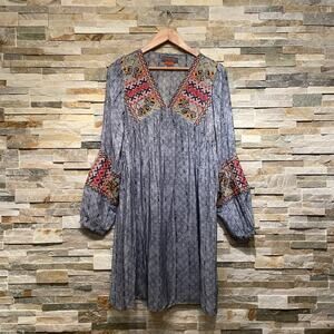 Bhanuni by Jyoti Embroidered Dress | Boho Peasant Style, Silky Viscose NWOT, S